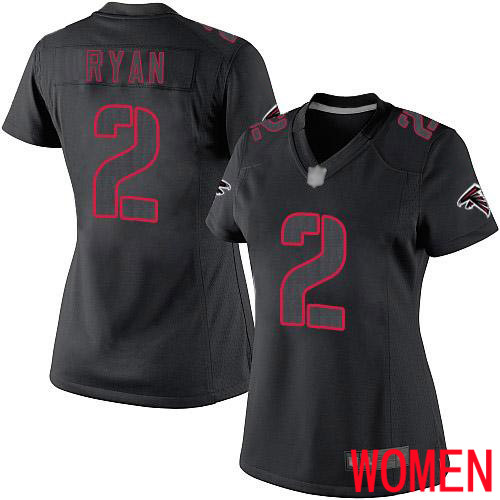 Atlanta Falcons Limited Black Women Matt Ryan Jersey NFL Football #2 Impact->youth nfl jersey->Youth Jersey